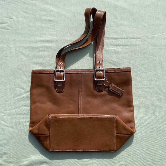 Coach Handbags - Coach Vintage Brown Leather Tote Bag